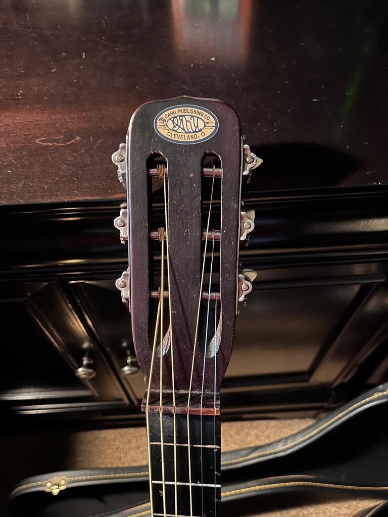 Oahu Guitar Headstock Decal Logo Waterslide or Vinyl Peel & Stick