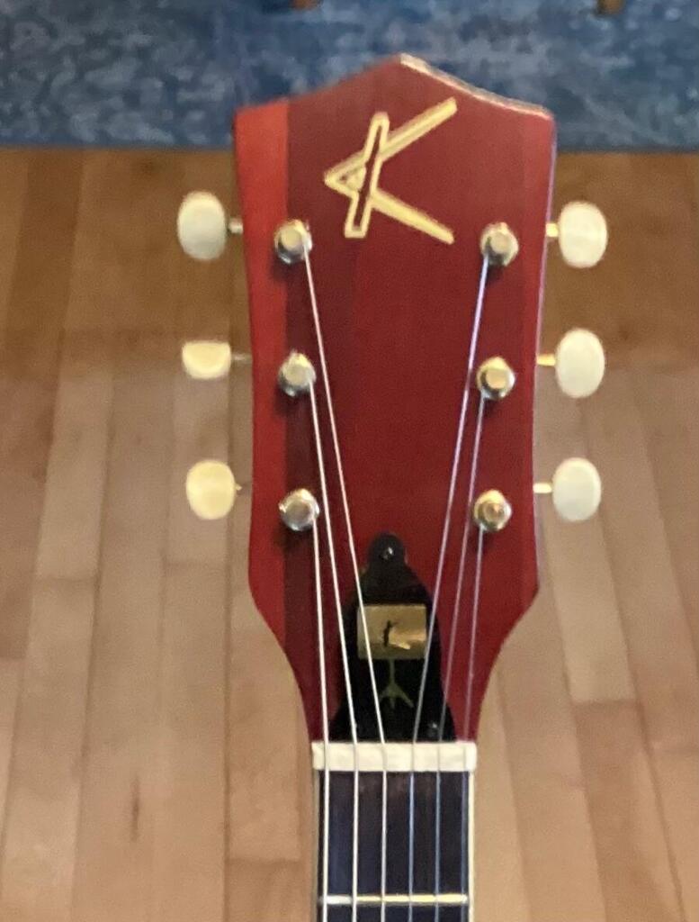 Kay Guitar Headstock Decal Logo White Waterslide or Vinyl Peel & Stick