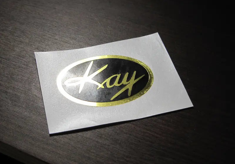 Kay Guitar Headstock Decal Logo Foil and Vinyl Peel & Stick
