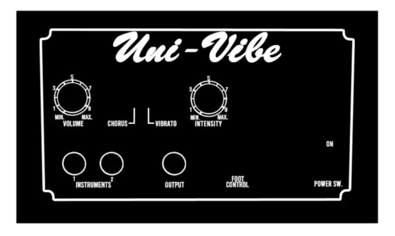Vintage Uni Vibe Pedal Decal Set White Waterslide