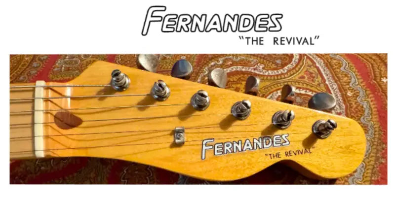 Fernandes The Revival Telecaster Tele Guitar Headstock Decal Logo White Waterslide