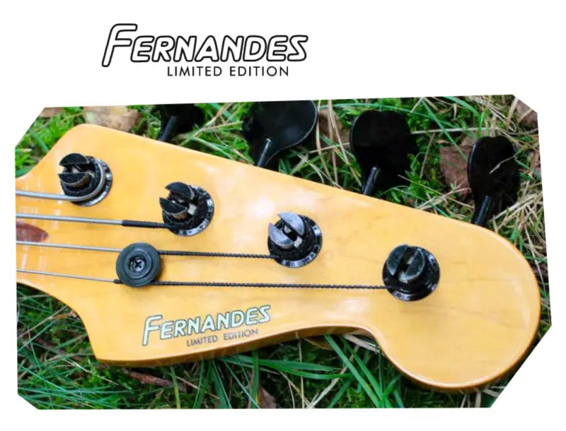Fernandes Limited Edition Bass Guitar Headstock Decal Logo White Waterslide