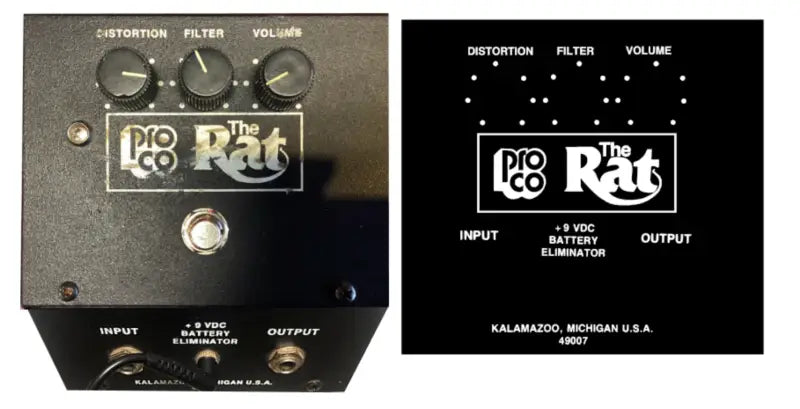 RAT Pro Co Guitar Distortion Pedal Repro Restoration Decal Logo Complete Set Waterslide