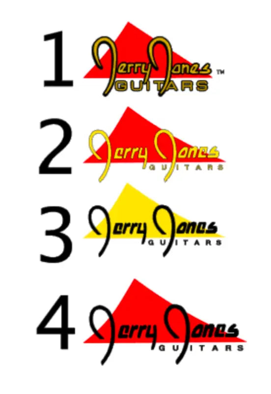 Jerry Jones Guitar Headstock Decal Logo Waterslide