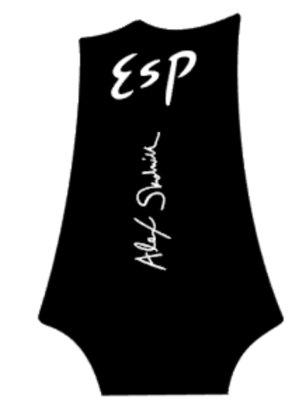 ESP Alex Skolnick Guitar Headstock Decal White Waterslide or White Peel And Stick Vinyl