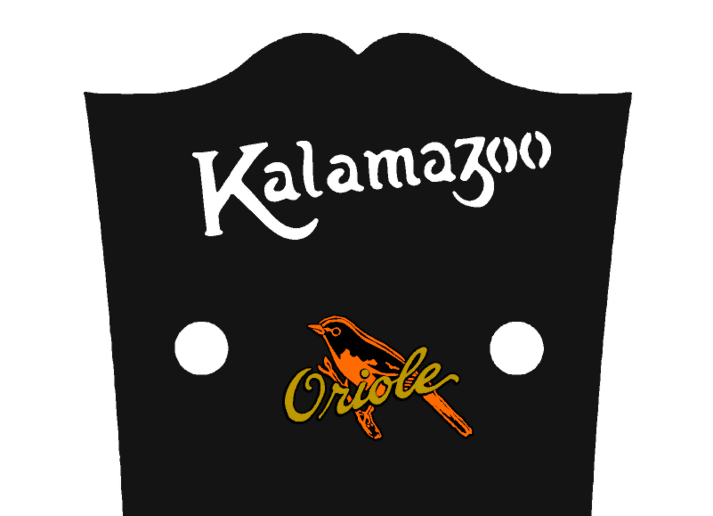 Kalamazoo Oriole Guitar Headstock Decal Waterslide
