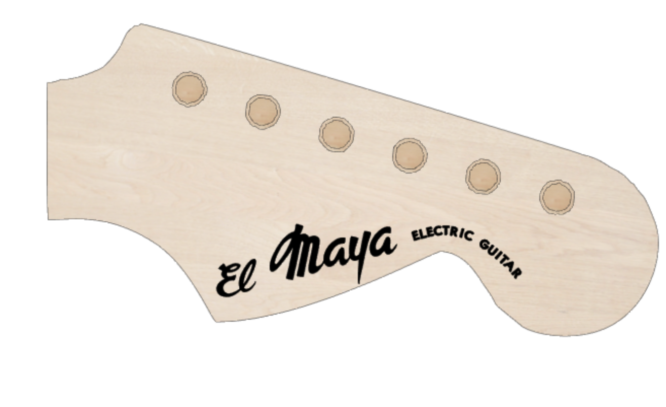 El Maya Electric Guitar MIJ Strat Guitar headstock Waterslide Japan