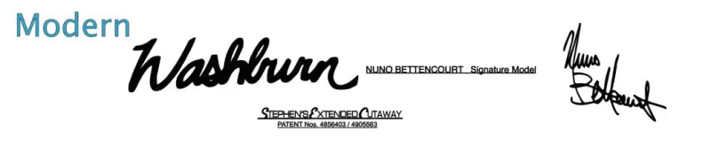 Washburn Nuno Bettencourt Signature Davies and Modern N1, N2, N3, N4 Guitar Headstock and Body Decal Logo Waterslide