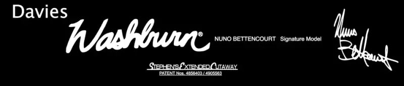 Washburn Nuno Bettencourt Signature Davies and Modern N1, N2, N3, N4 Guitar Headstock and Body Decal Logo Waterslide