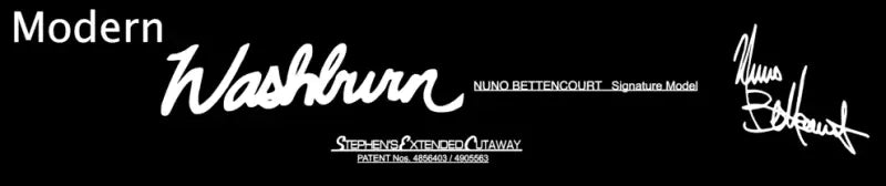 Washburn Nuno Bettencourt Signature Davies and Modern N1, N2, N3, N4 Guitar Headstock and Body Decal Logo Waterslide