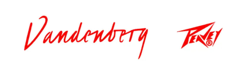 Peavey Vandenberg Guitar Headstock Decal Logo - Red Vinyl