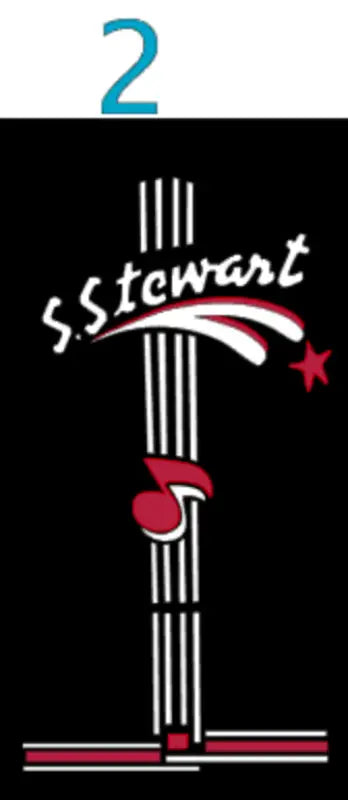 S.S. Stewart By Harmony Guitar Headstock Decal Logo Wondertone, Orophonic, 9010, Arch Top