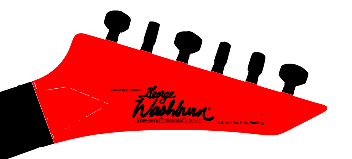 George Washburn EC Model Guitar Headstock Decal Logo Waterslide