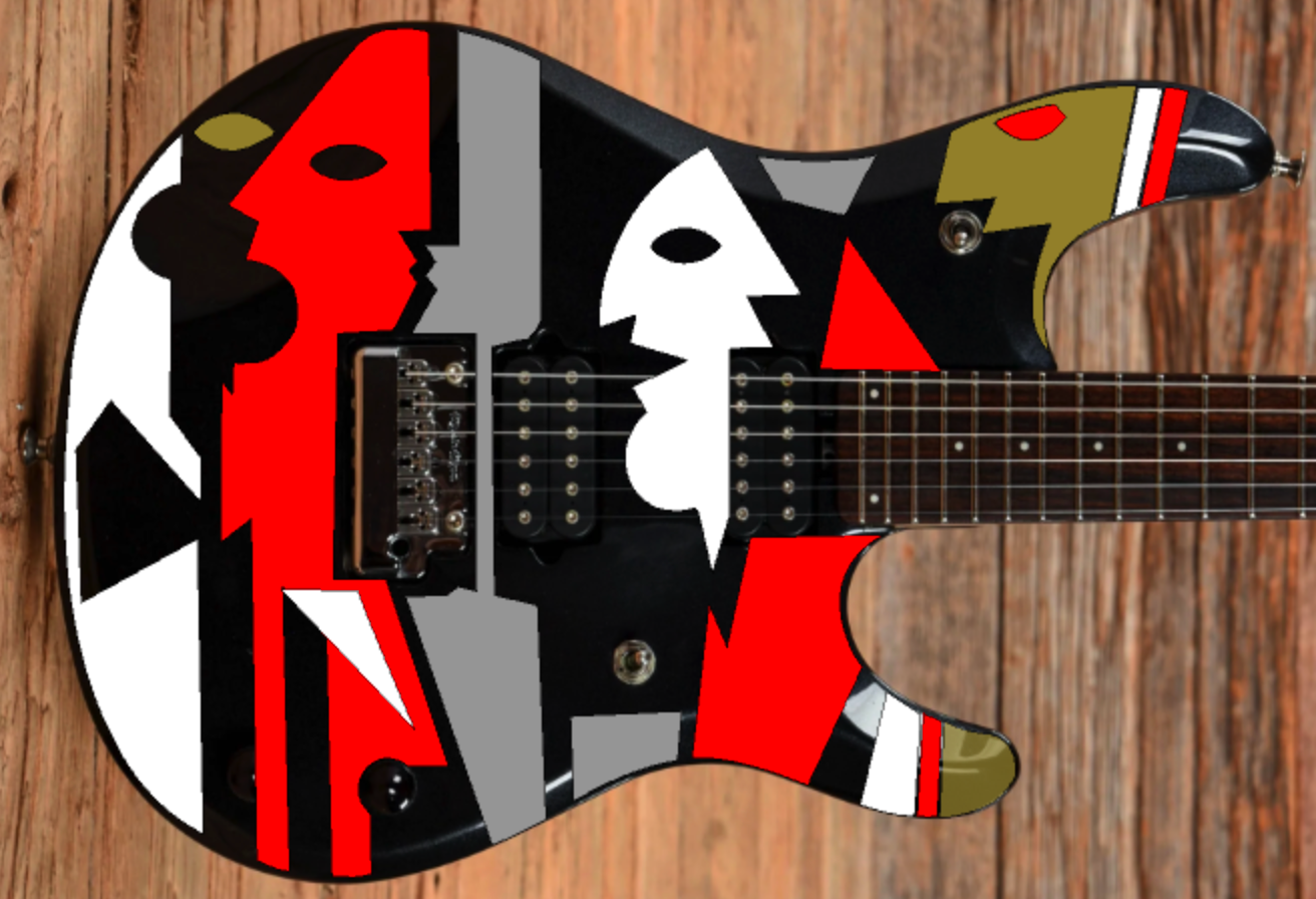 Ernie Ball Musicman JP Models John Petrucci Picasso Guitar Body Graphic Decal Set Vinyl Peel & Stick