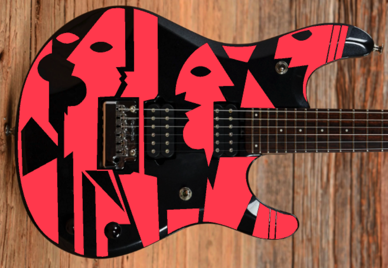 Ernie Ball Musicman JP Models John Petrucci Picasso Guitar Body Graphic Decal Set Vinyl Peel & Stick