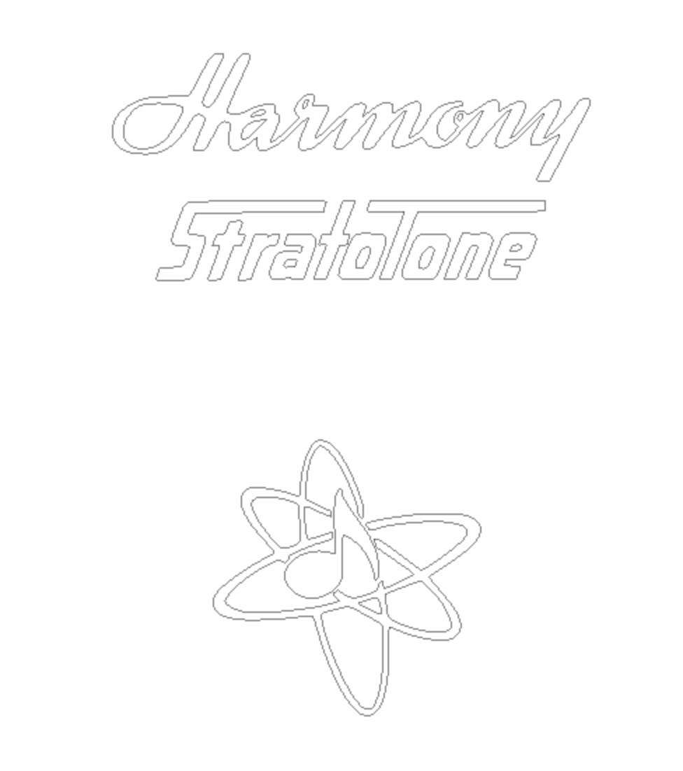 Harmony H45, H46, H47, H48 & H49 Stratotone Mars Jupiter Mercury Guitar headstock Decal Logo Waterslide or Vinyl Peel & Stick All Years