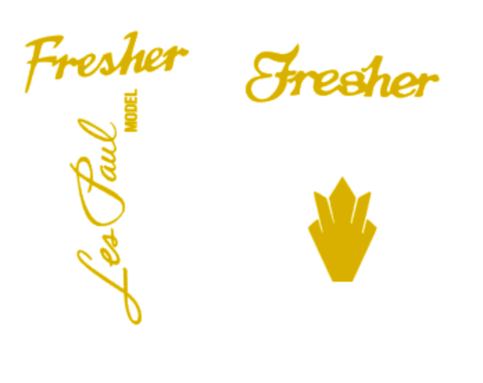 Fresher Les Paul MIJ Guitar Headstock Decal Vinyl or Foil Peel and Stick