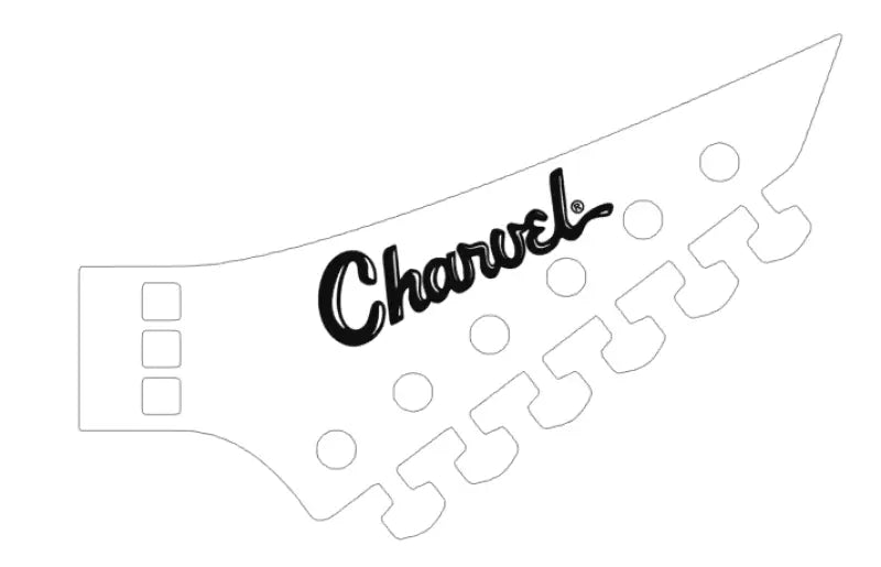 Charvel Model 7 Toothpaste Pointy Reverse Headstock Guitar Decal Logo Small