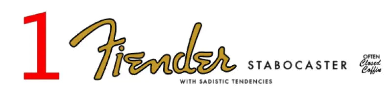 Fender Clone Funny Headstock Decals Fiender Stabocaster, Fiender Terrorcaster, Fiend Terrorcaster - Guitar-Restore