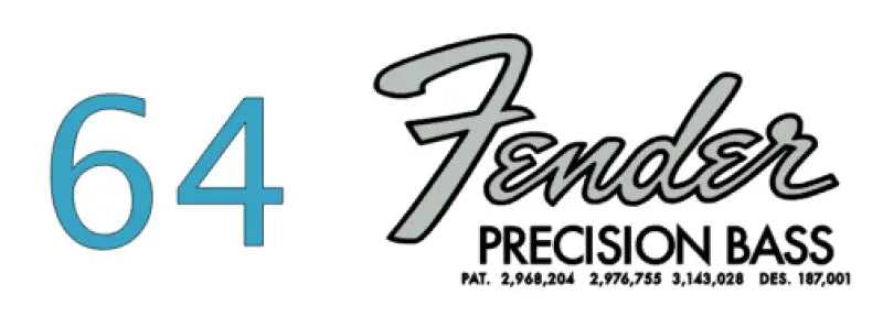 Fender Precision Bass Headstock Decal Logo Waterslide Years 1964-1967