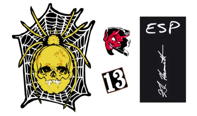 Kirk Hammett Spider Smoking Devil 13 & ESP Logo Signature
