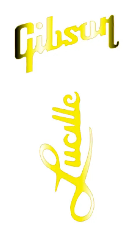 Gibson Lucille, Les Paul 100, Chet Atkins, ES 135 Guitar Headstock Decal Logo Vinyl or Foil - Guitar-Restore
