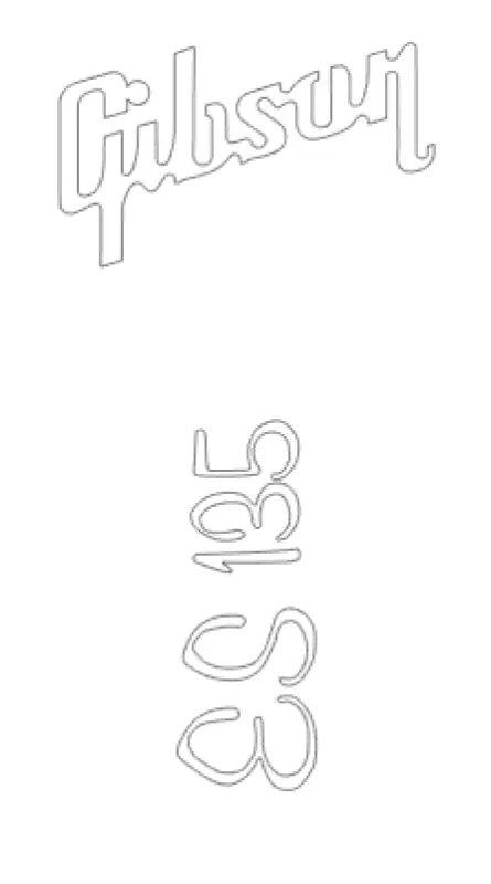 Gibson Lucille, Les Paul 100, Chet Atkins, ES 135 Guitar Headstock Decal Logo Vinyl or Foil - Guitar-Restore