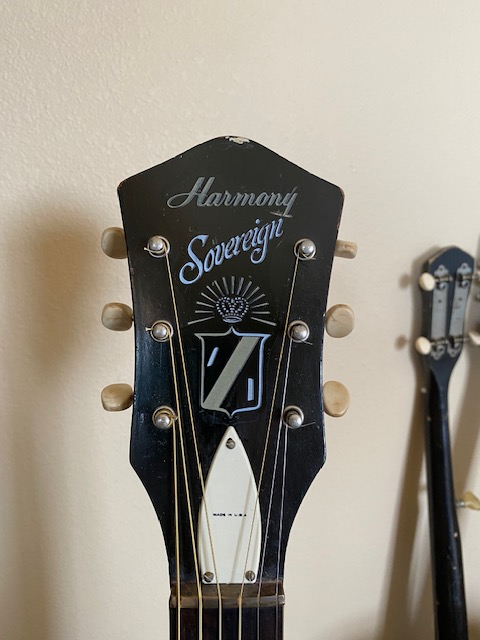 Harmony Sovereign Guitar headstock Decal Logo waterslide or Vinyl Peel & Stick All Years