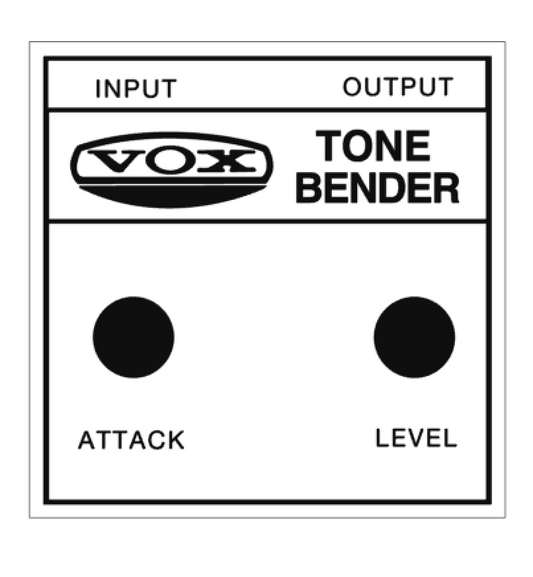 1970's VOX TONE BENDER MK II Guitar Effects Pedal Guitar Decal Logo Vinyl