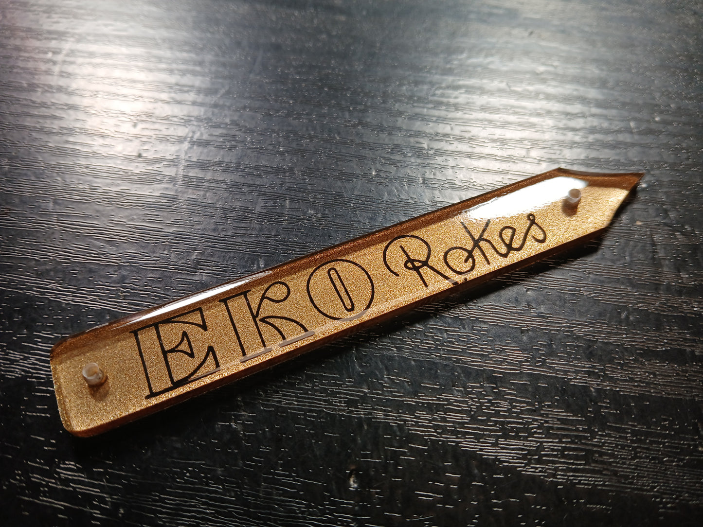 EKO Rokes Guitar or Bass Headstock Badge Acrylic