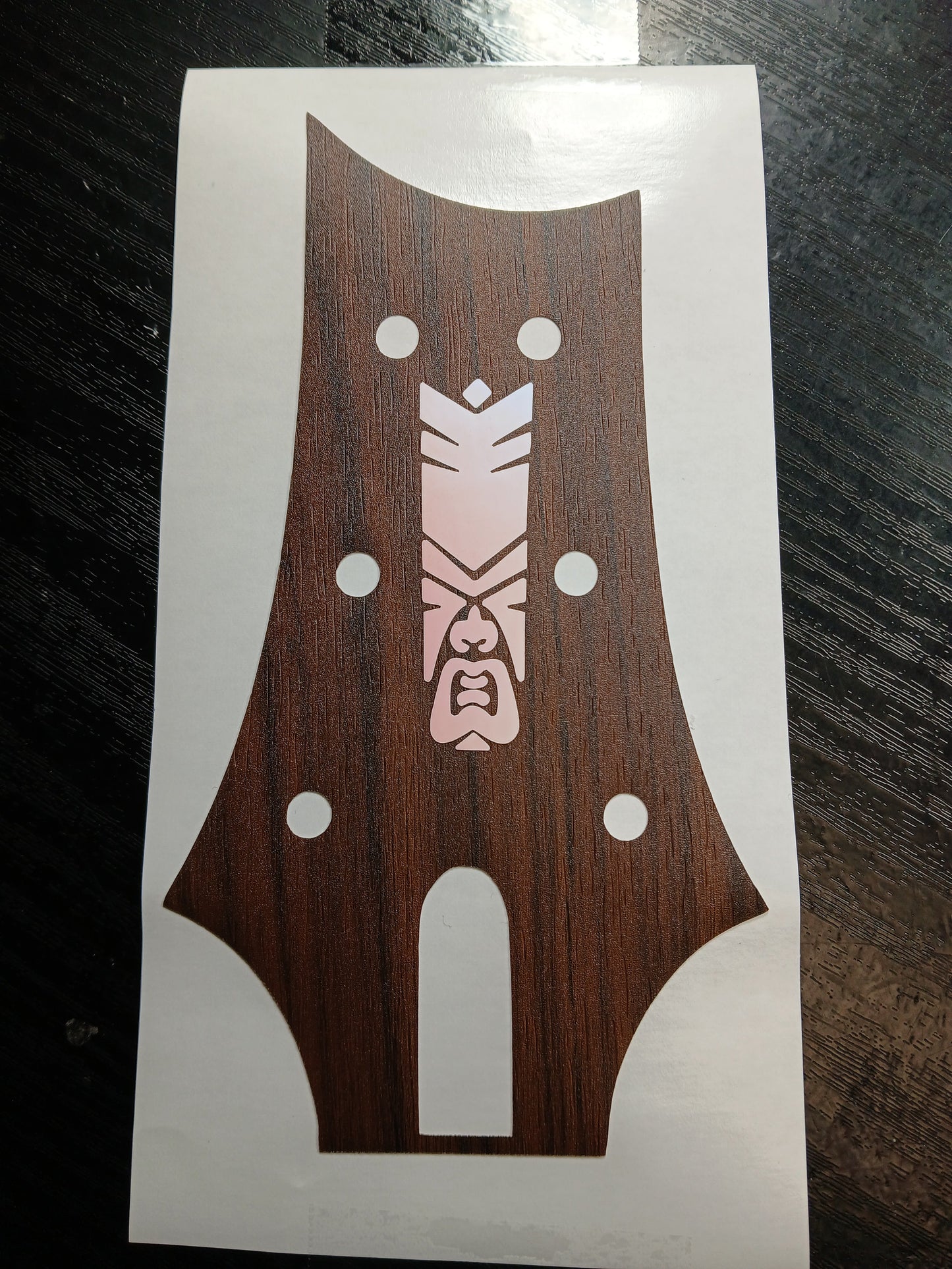 PRS USA Core Private Stock Headstock Overlay Decal Tiki Rosewood Woodgrain Vinyl