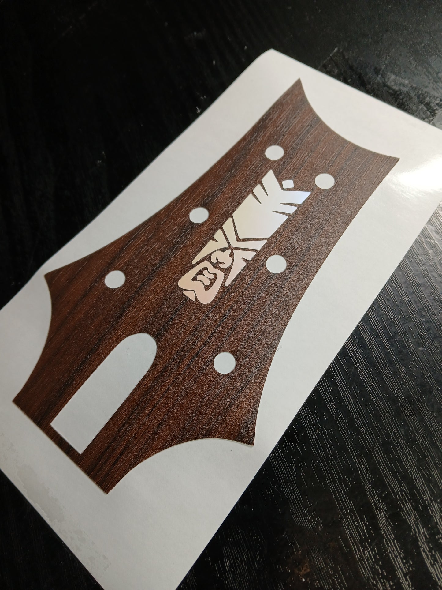 PRS USA Core Private Stock Headstock Overlay Decal Tiki Rosewood Woodgrain Vinyl