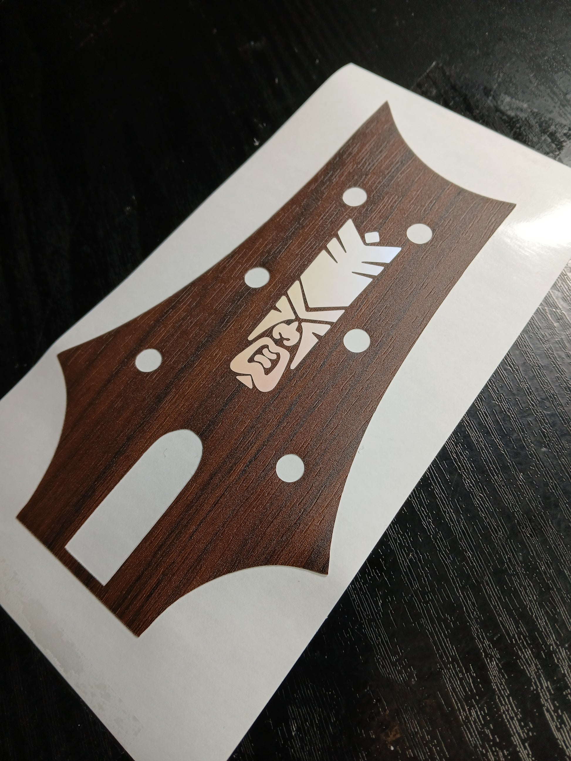 PRS USA Core Private Stock Headstock Overlay Decal Tiki Rosewood Woodgrain Vinyl