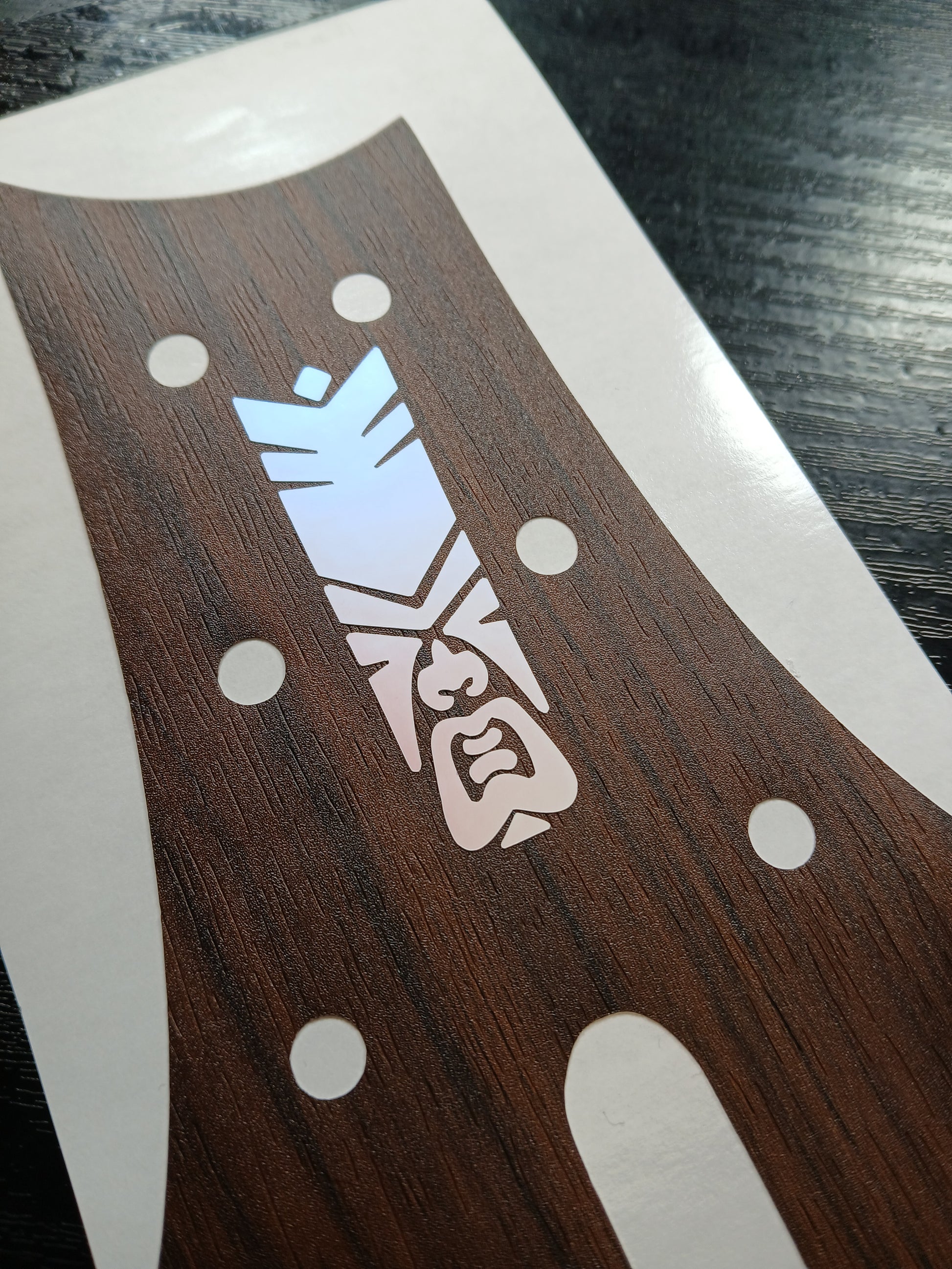 PRS USA Core Private Stock Headstock Overlay Decal Tiki Rosewood Woodgrain Vinyl