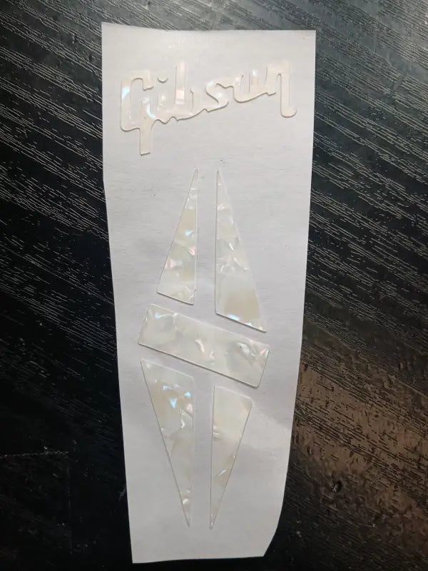 Gibson Les Paul or SG Custom Mother Of Pearl MOP Headstock Decal Peel and Stick