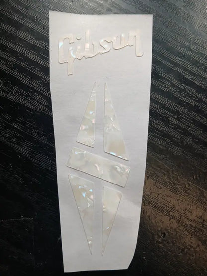 Gibson Les Paul or SG Custom Mother Of Pearl MOP Headstock Decal Peel and Stick