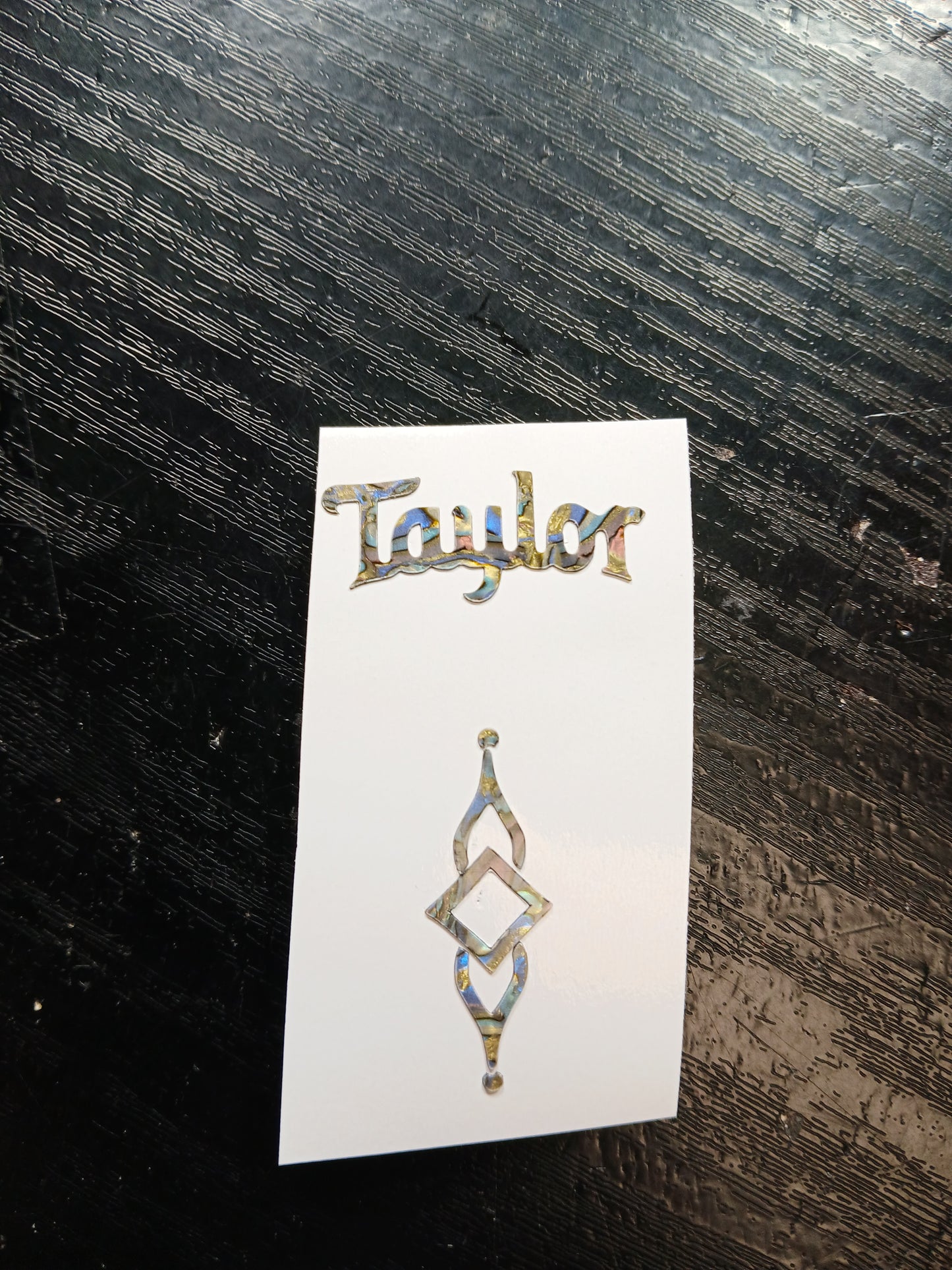 Taylor Guitar Headstock Decal Logo Abalone Vinyl Peel & Stick