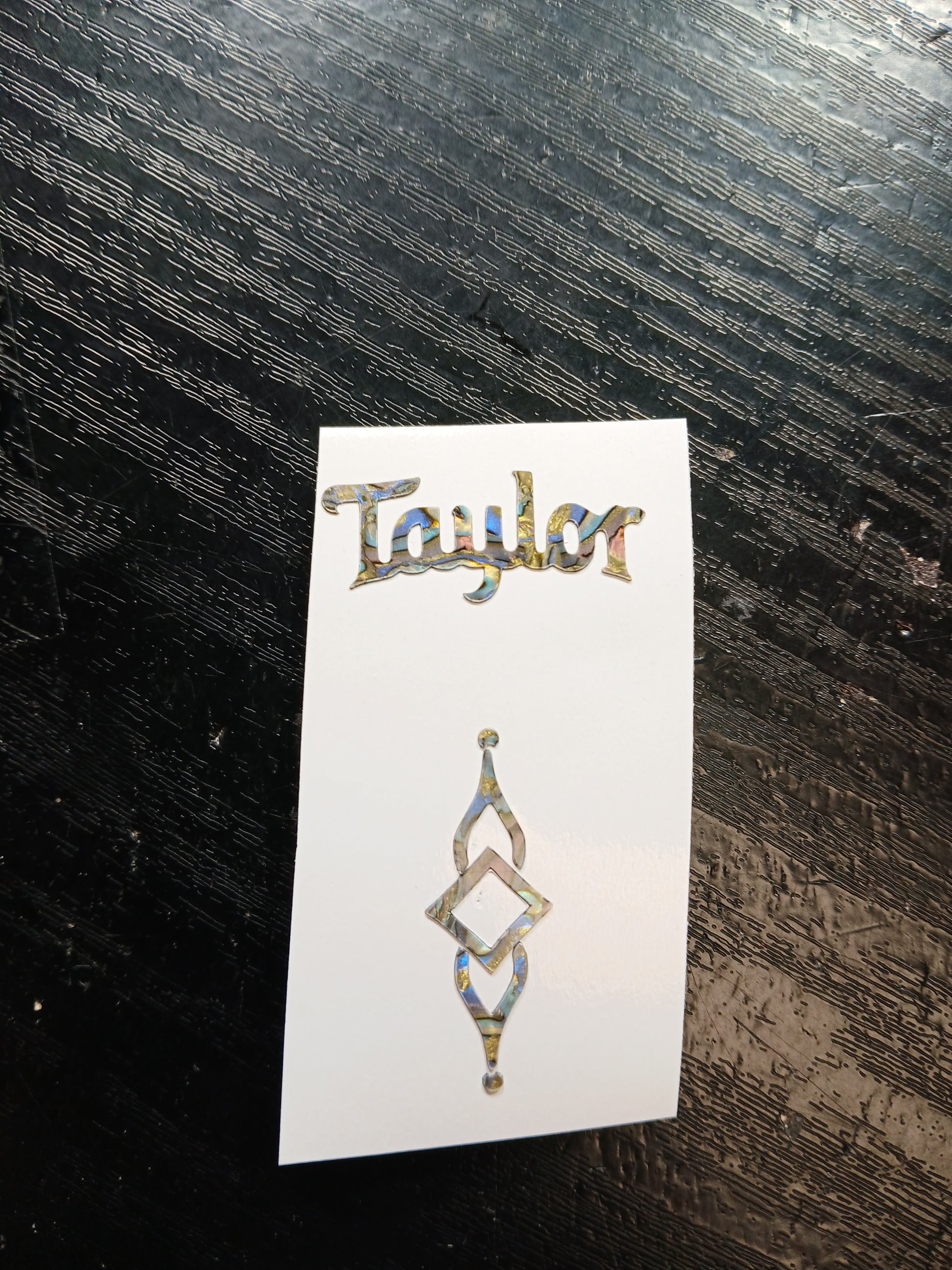 Taylor Guitar Headstock Decal Logo Abalone Vinyl Peel & Stick