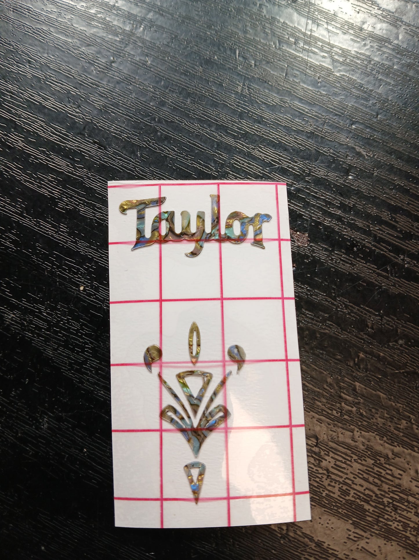 Taylor Guitar Headstock Decal Logo Abalone Vinyl Peel & Stick