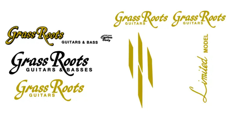 Grass Roots ESP Guitars Headstock Decal Logo Waterslide, Vinyl or Mirror Foil Peel and Stick