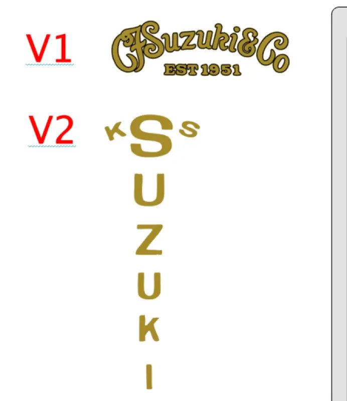 Suzuki Martin Lawsuit Acoustic Guitar Headstock Decal Logo Waterslide, Vinyl or Foil Peel and Stick