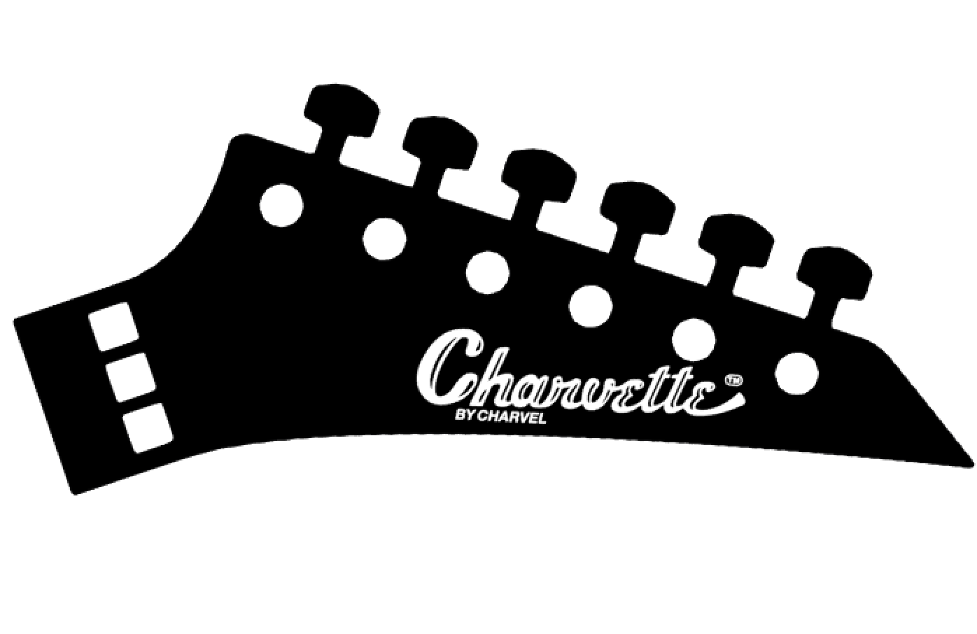 Charvette By Charvel Guitar Headstock Decal Logo