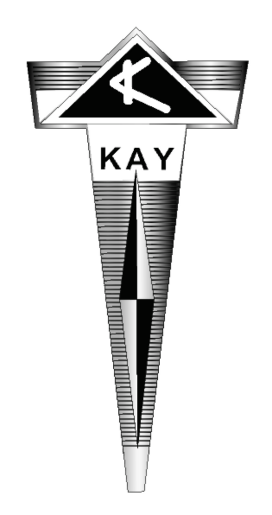 Kay N1 Guitar Color Over Heavy Silver Foil Badge Decal Logo