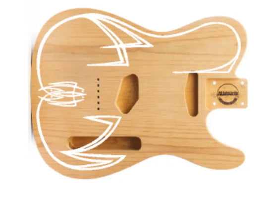 Billy Gibbons Telecaster Guitar Body Pinstripe Graphic