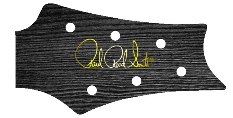 PRS Silver Sky USA Guitar Complete Headstock Overlay Decal And Logo Ebony Wood Grain Vinyl