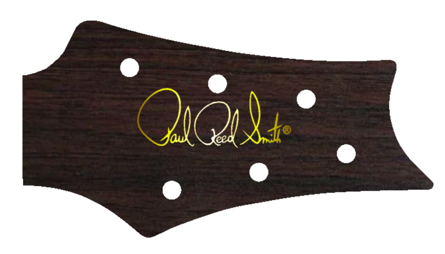 PRS Silver Sky USA Guitar Complete Headstock Overlay Decal And Logo Rosewood Grain Vinyl