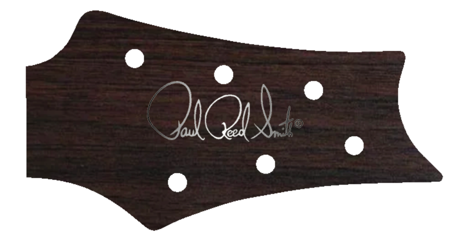 PRS Silver Sky USA Guitar Complete Headstock Overlay Decal And Logo Rosewood Grain Vinyl