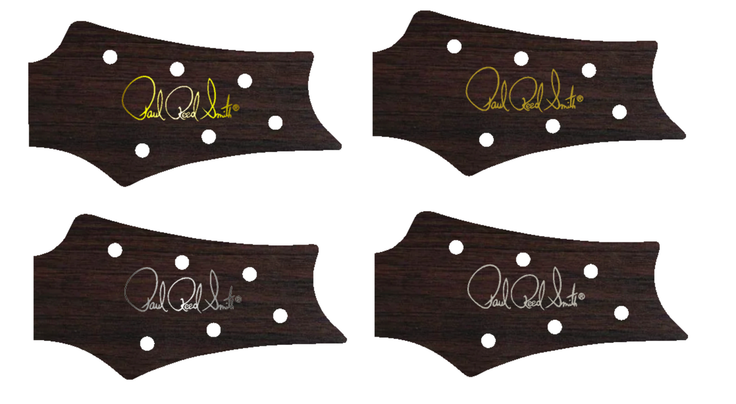 PRS Silver Sky USA Guitar Complete Headstock Overlay Decal And Logo Rosewood Grain Vinyl