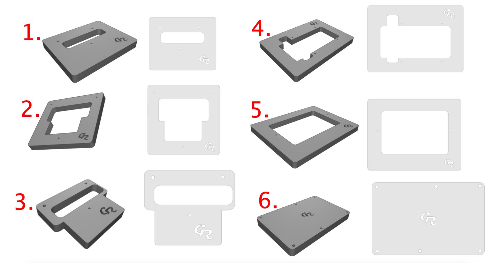 Acrylic Floyd Rose Router Templates .375" Thick