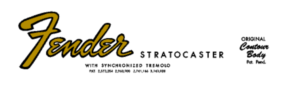 Fender Stratocaster 1965 Transition Headstock Decal Logo Waterslide